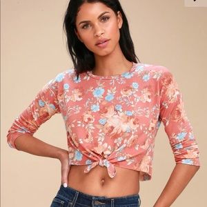 Coral crop sweatshirt from lulus